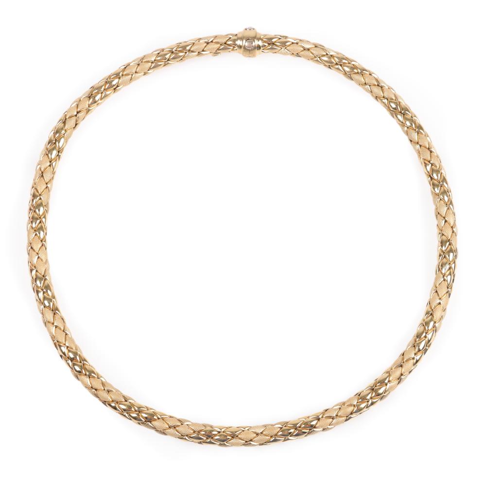 Appraisal: Chimento k yellow gold dwt necklace with polished and textured