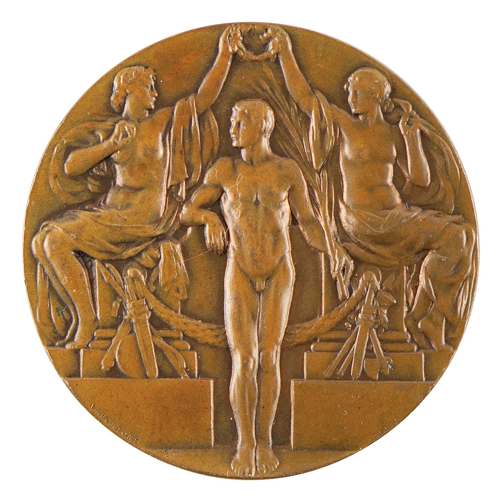 Appraisal: Scarce bronze winner's medal from the Stockholm Games Winner's medal