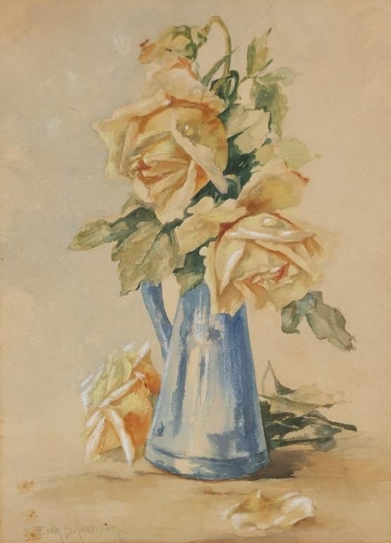 Appraisal: Edith Harrison American Florida b Yellow roses still life study