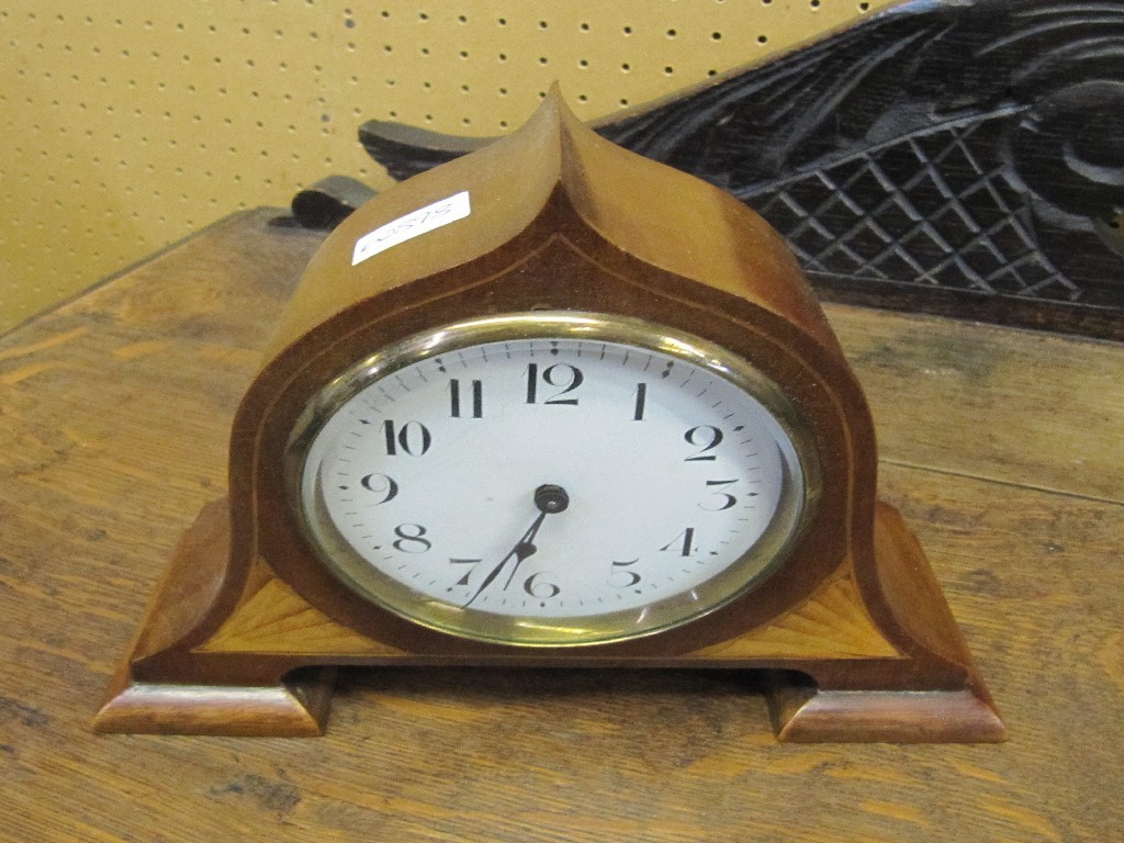 Appraisal: Edwardian mahogany and satinwood inlaid mantel clock