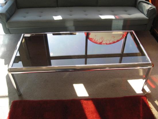 Appraisal: Chrome and Smoke Glass Table '' H x '' L