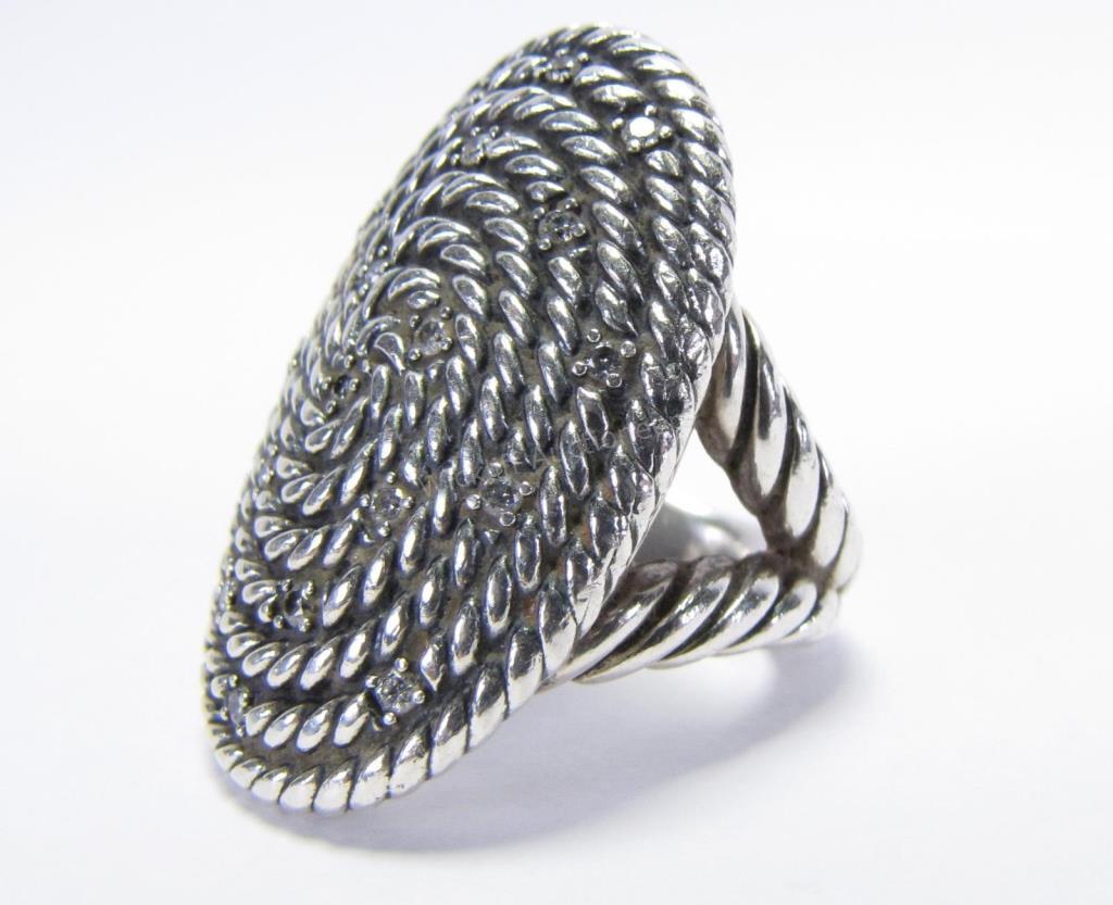 Appraisal: A David Yurman sterling silver Cable Coil ring with nineteen