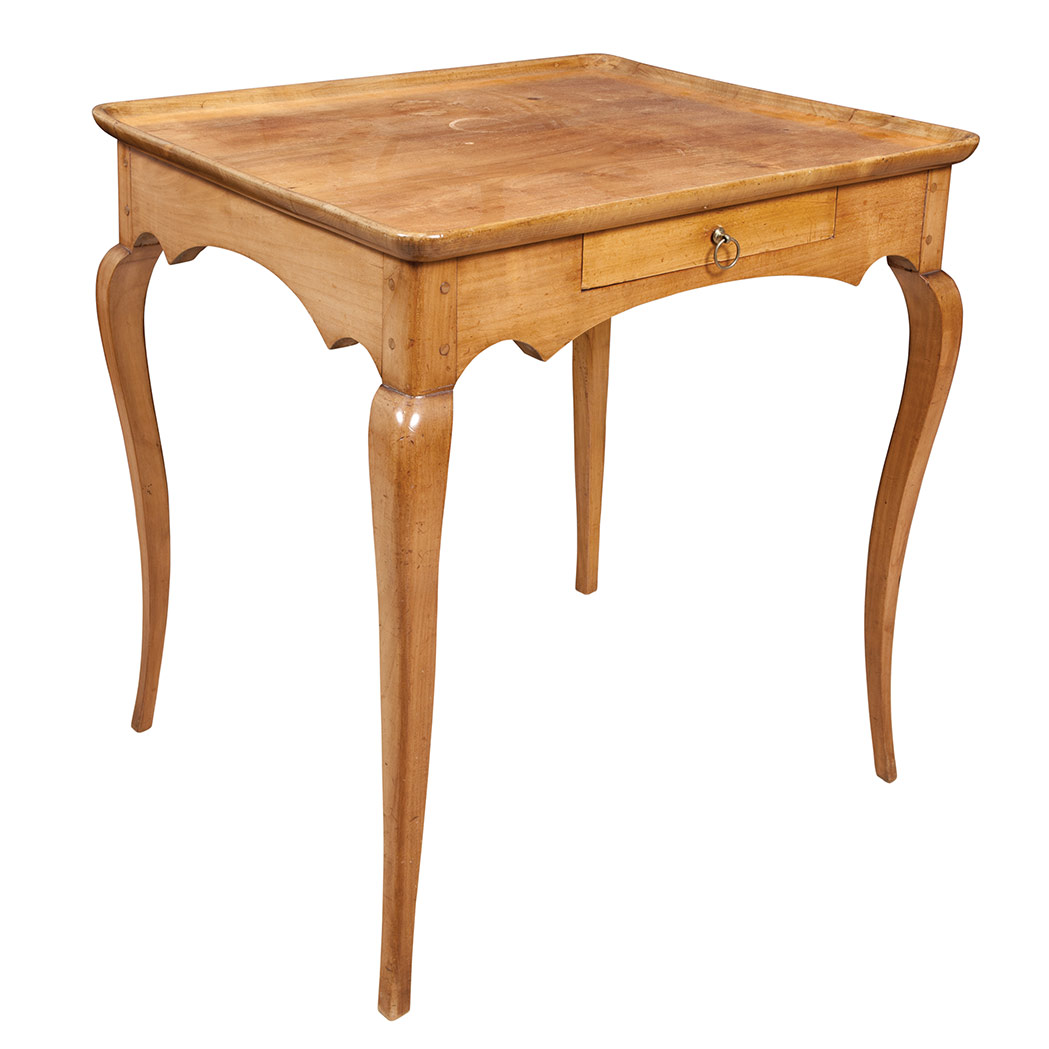 Appraisal: Louis XV Style Fruitwood Side Table The dished rectangular top