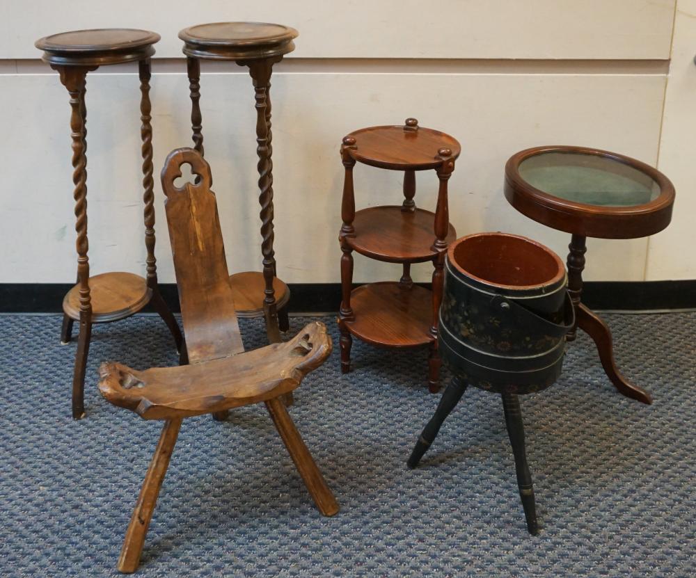 Appraisal: Six Pieces of Early American Style Furnishings H of Tallest