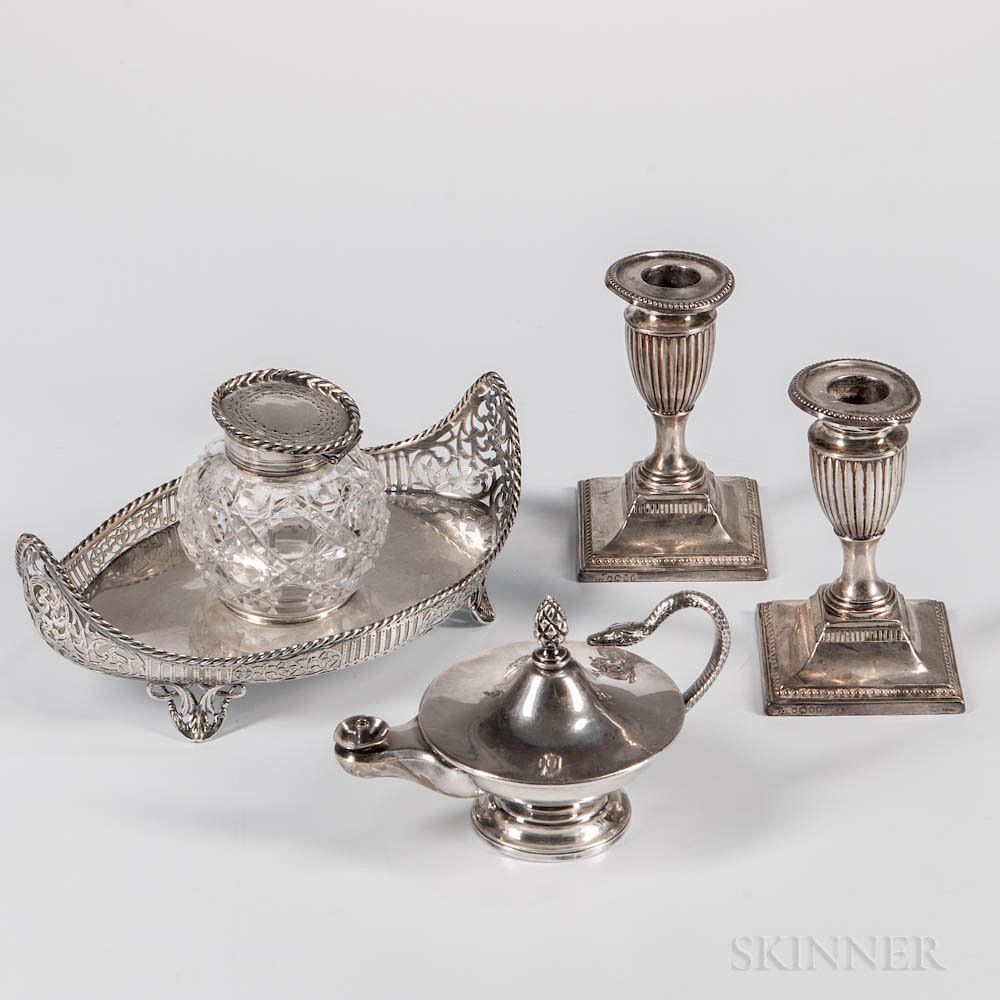 Appraisal: Four Pieces of English Sterling Silver Tableware Four Pieces of