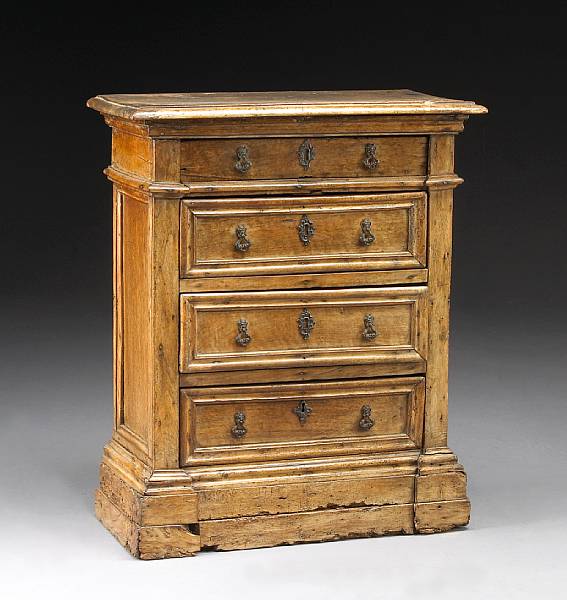 Appraisal: An Italian Baroque walnut chest of drawers late th century