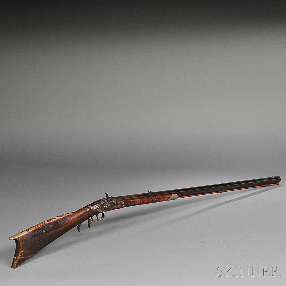 Appraisal: Kentucky-style Half-stock Conversion Percussion Rifle c early to mid- th