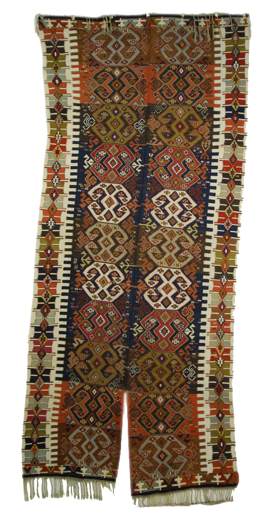 Appraisal: TURKISH TWO PANEL KILIM circa feet inches x feet inches