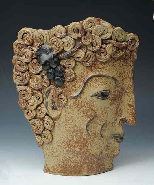 Appraisal: Anne Vallade British th Century A large stoneware Grecian head