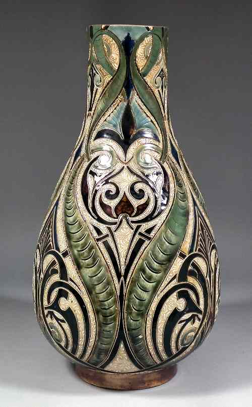 Appraisal: A late th Century Doulton Lambeth stoneware salt glazed vase