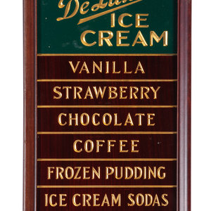 Appraisal: A Painted and Parcel Gilt Neapolitan DeLuxe Ice Cream Menu