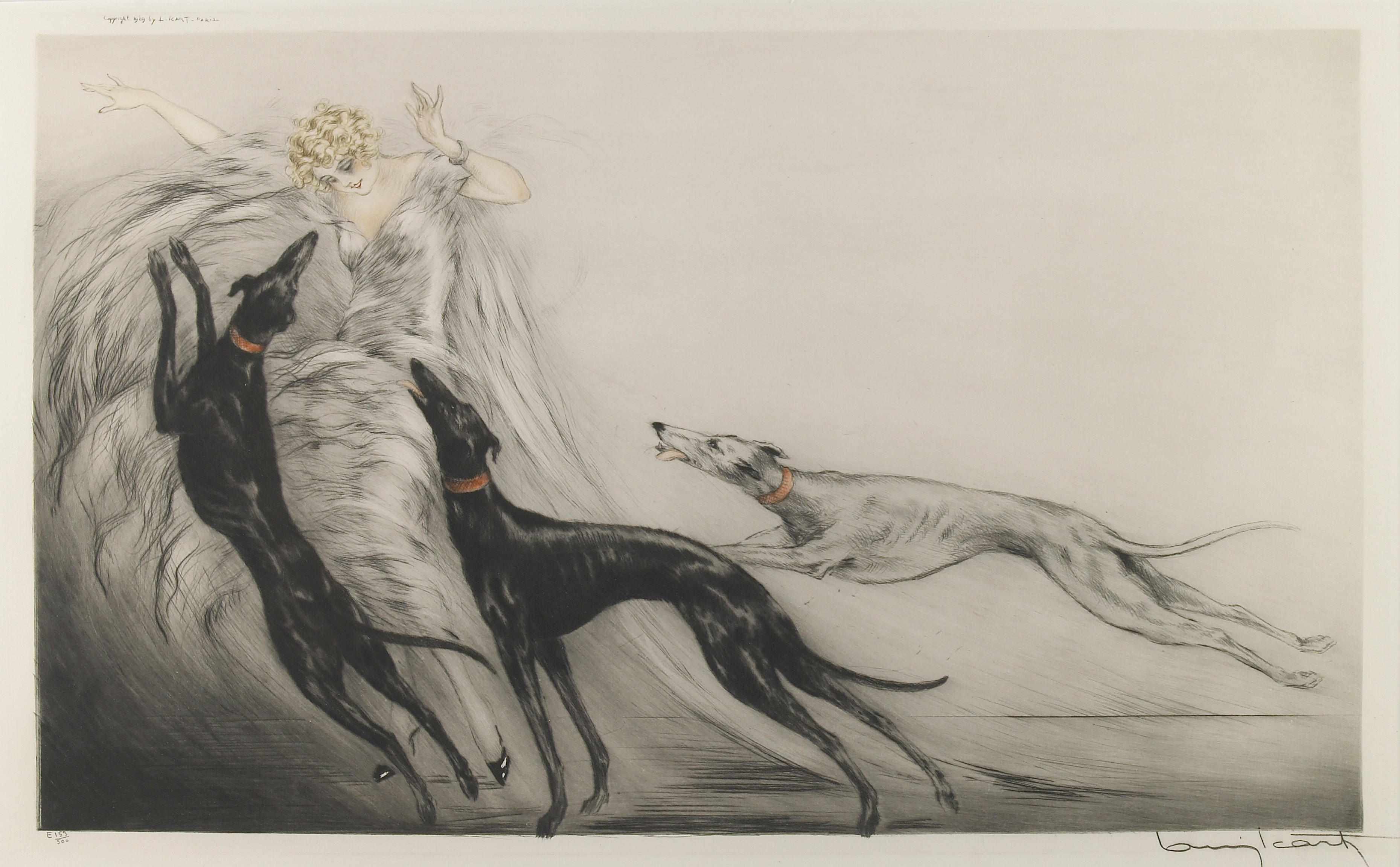 Appraisal: Louis Icart French - Coursing II H C I Etching