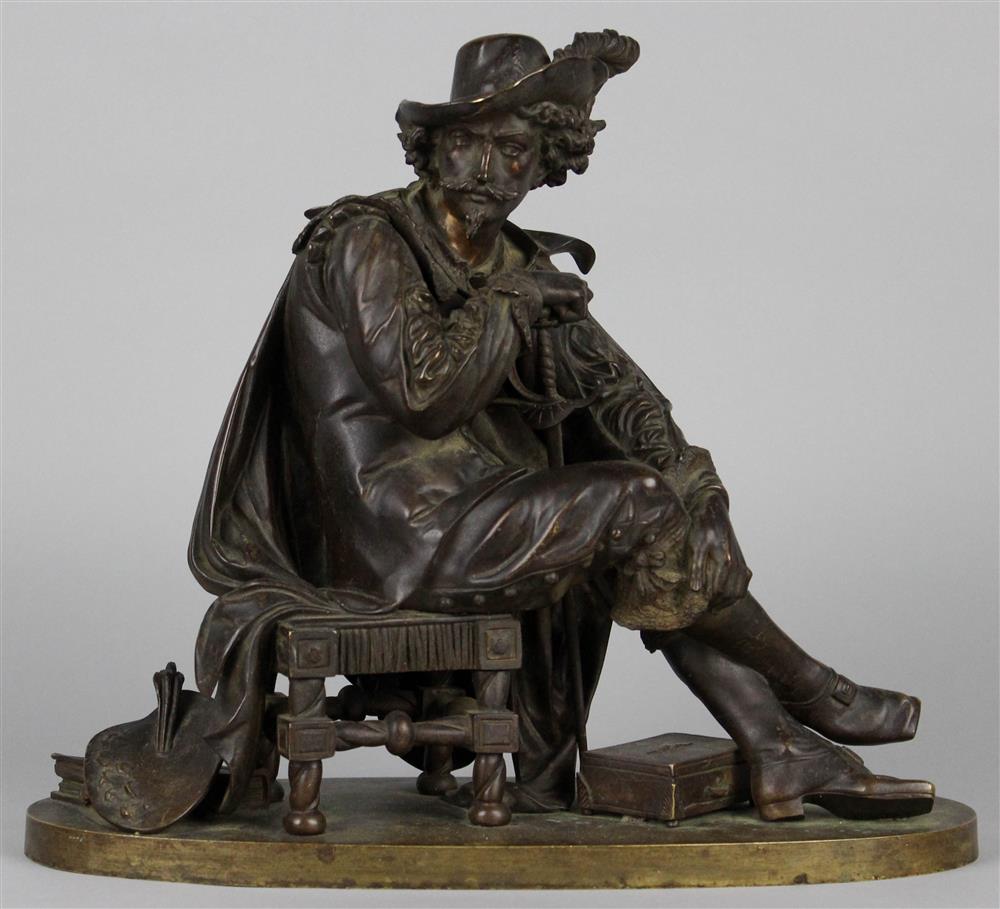 Appraisal: BRONZE FIGURE OF SALVATOR ROSA ITALIAN POET PAINTER - probably