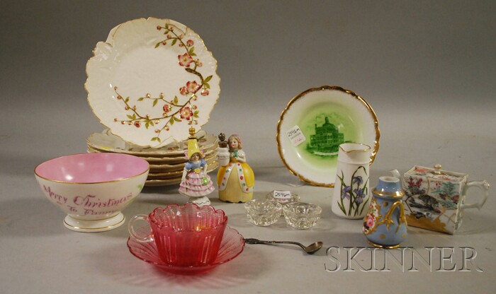 Appraisal: Group of Late Victorian Glass and Ceramic Items a Mt