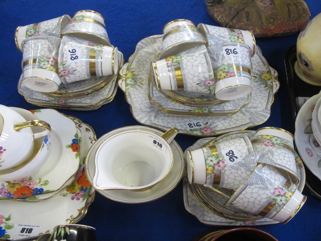 Appraisal: Bell china floral decorated teaset