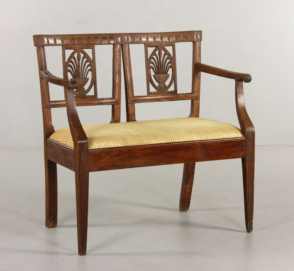 Appraisal: - th C French Walnut Settee th century French settee