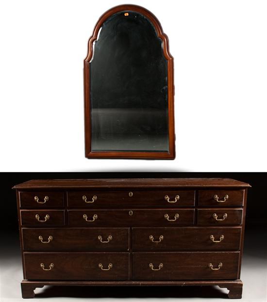 Appraisal: George III style carved mahogany double dresser Virginia Galleries Henkel-Harris