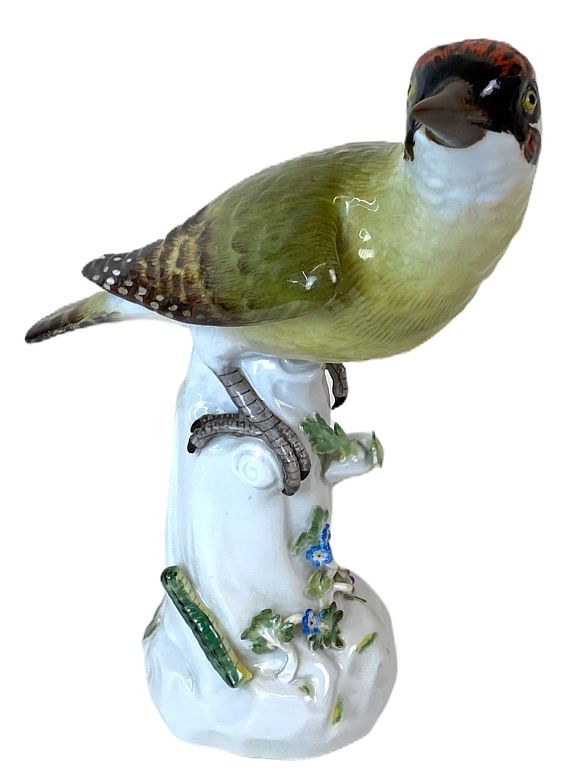 Appraisal: Meissen Porcelain Wood Pecker Meissen Porcelain Wood Pecker Bird Figurine