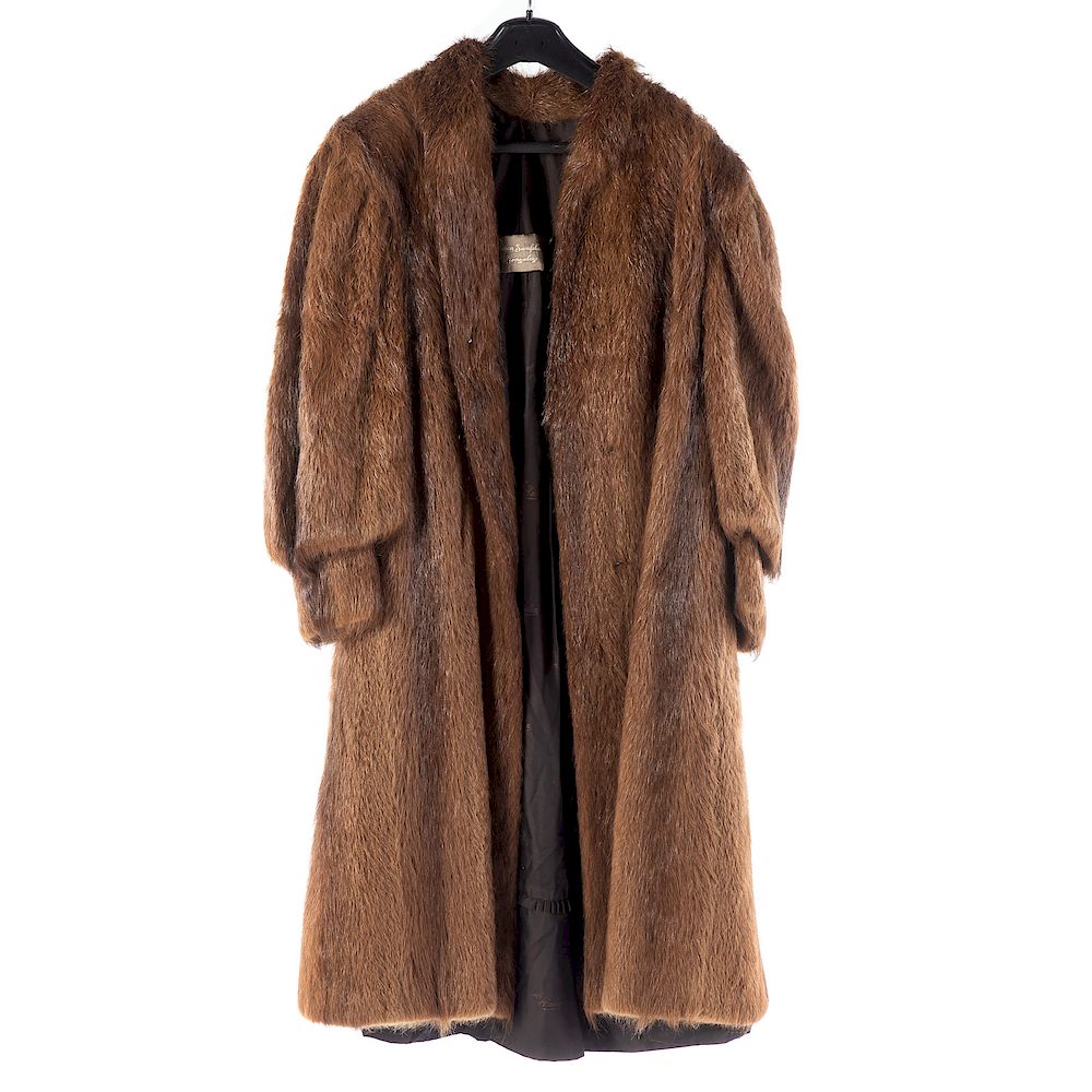 Appraisal: A Ladies Beaver Coat From Alaska Furs Caramel colored beaver