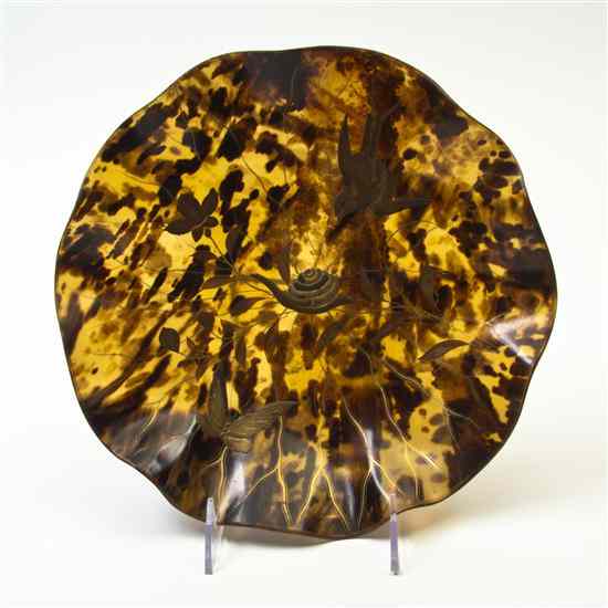 Appraisal: A Japanese Tortoise Shell Bowl having a scalloped rim with