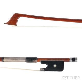 Appraisal: French Silver-mounted Violoncello Bow Charles Louis Bazin the round stick