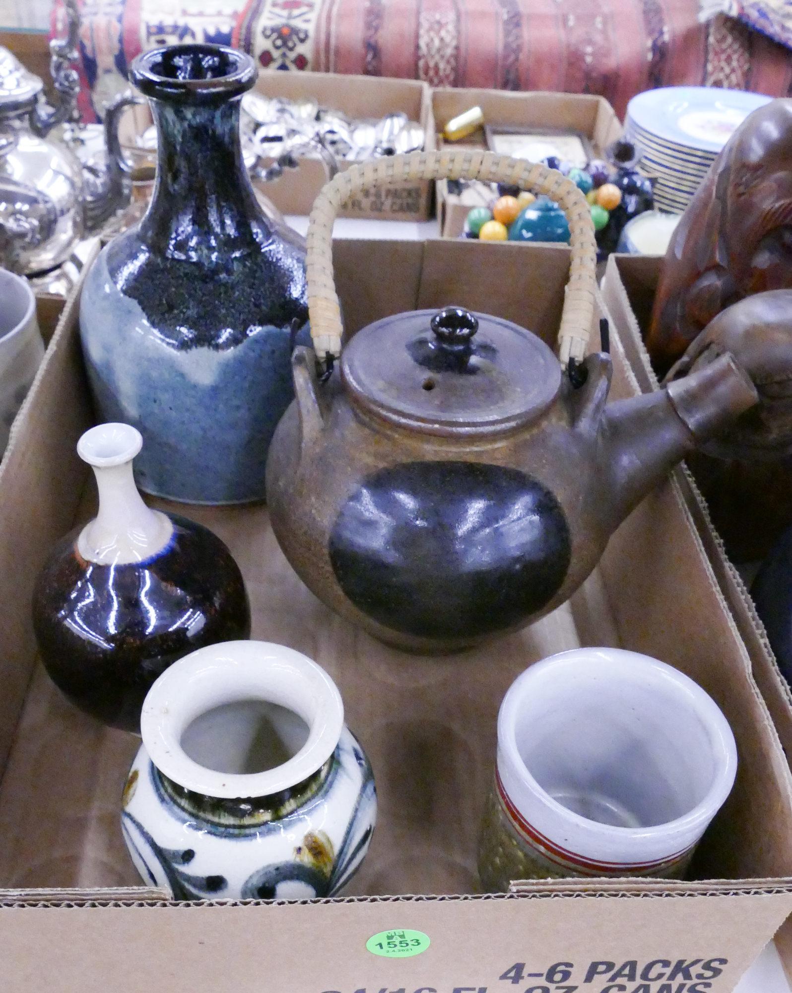 Appraisal: Box Japanese Pottery Teapot Etc