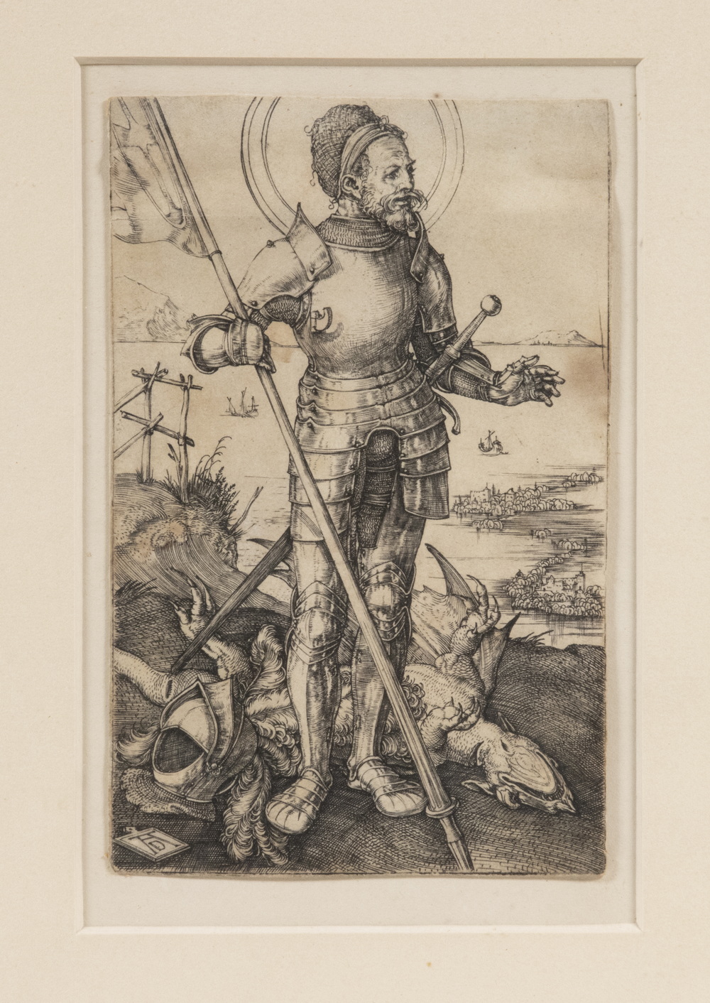 Appraisal: ALBRECHT DURER GERMANY - Saint George Standing ca engraving on