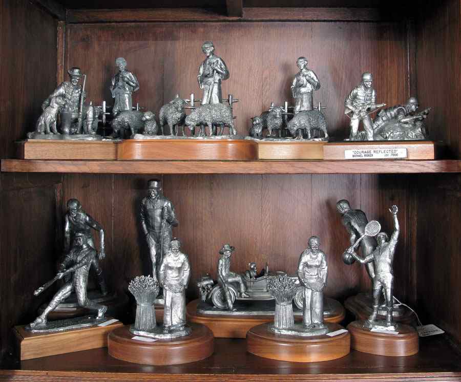 Appraisal: MICHAEL RICKER PEWTER SPORTS OTHER FIGURINES Approx piece to include