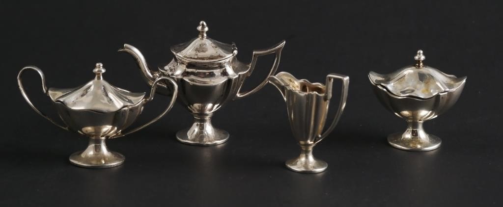 Appraisal: Vintage WILLIAM B MEYERS sterling miniature tea set Mini sterling