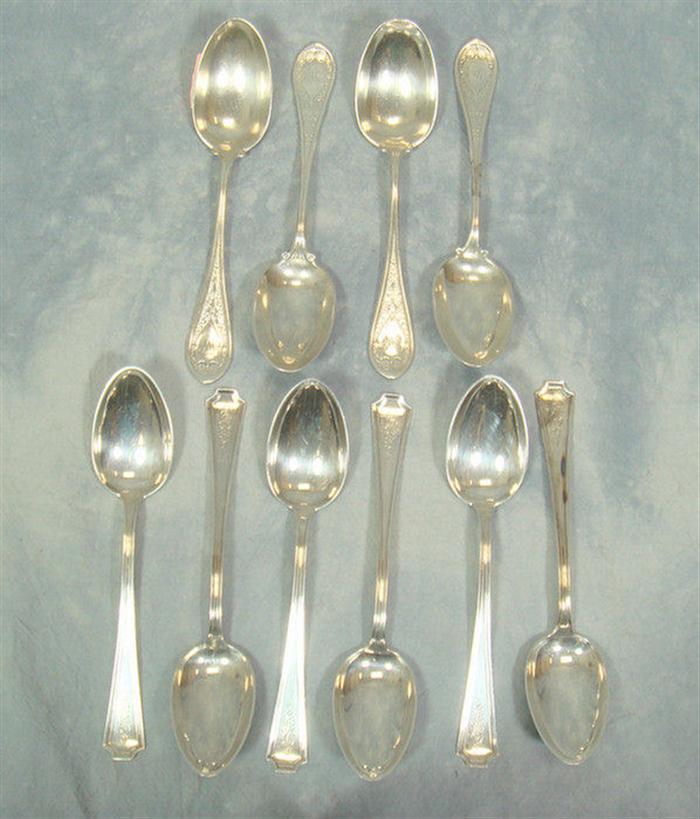 Appraisal: Durgin sterling silver teaspoons mono l with other W H