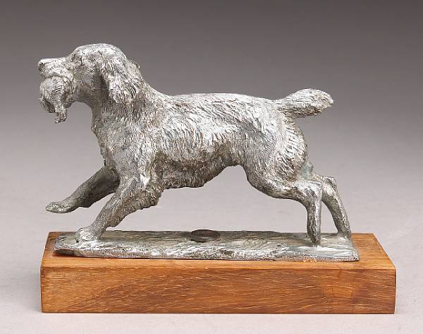 Appraisal: A good Gundog mascot probably British s chrome plated in