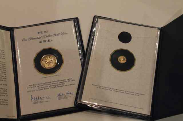 Appraisal: A BELIZE ONE HUNDRED DOLLAR GOLD PROOF COIN in presentation