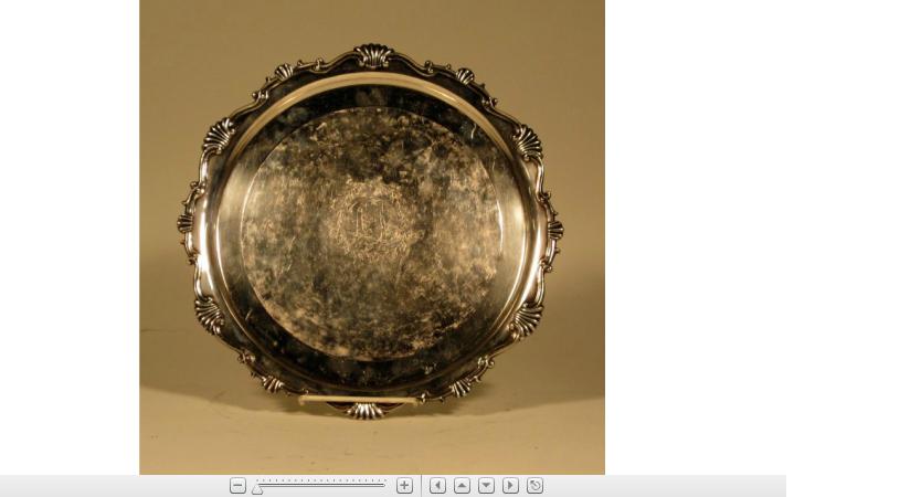 Appraisal: Sterling silver salver with inset silver panel th century with