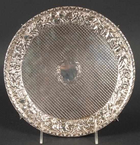 Appraisal: American engraved repousse silver footed salver S Kirk Son Baltimore