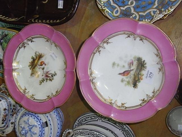 Appraisal: A PAIR OF TH CENTURY COALPORT STYLE HIGH COMPORTS edged