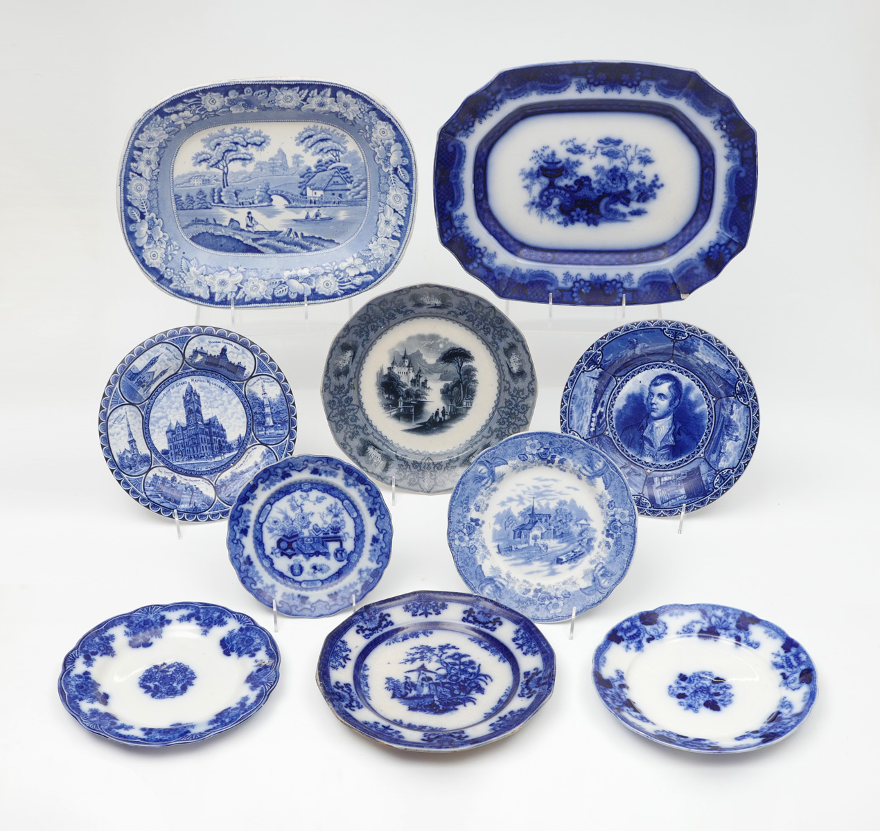 Appraisal: PC FLO BLUE CHINA TRANSFER WARE COLLECTION Comprising - Transferware