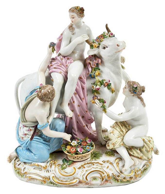 Appraisal: Meissen Figural Group of Europa and The Bull German th