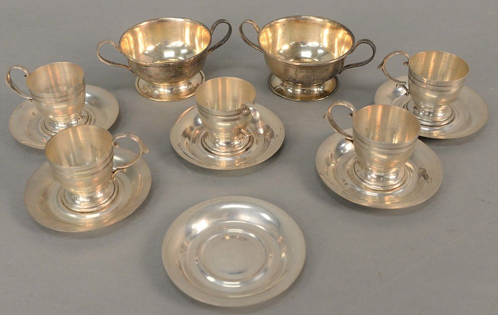 Appraisal: Group of sterling silver to include sterling liners for cups