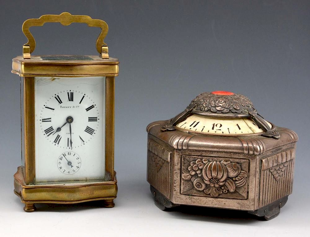 Appraisal: Grouping of two clocks Tiffany Gubelin Grouping of two clocks