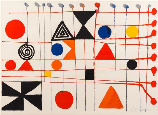 Appraisal: Sale Lot Alexander Calder American - Quilt color lithograph signed