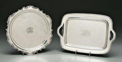 Appraisal: Two Gorham sterling trays one round with scroll and foliate