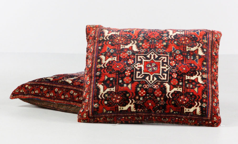 Appraisal: - Pair Persian Carpet Pillows Pair of Persian carpet bag