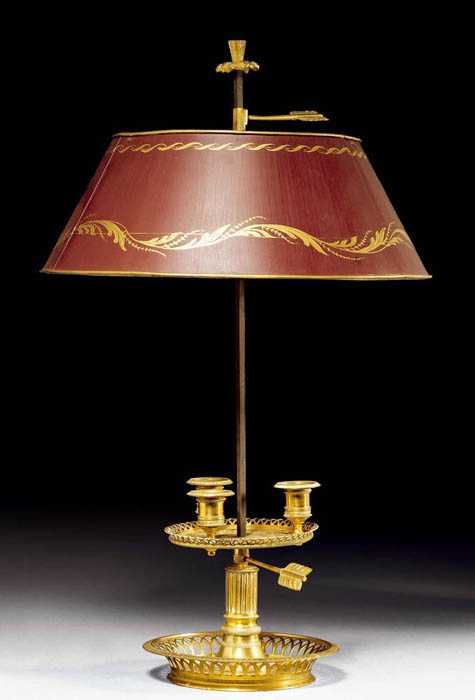 Appraisal: TABLE LAMP so-called lampe bouillotte Louis XVI Paris circa Bronze