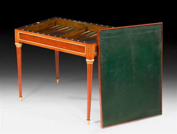 Appraisal: GAMES TABLE known as a table tric-trac Louis XVI with