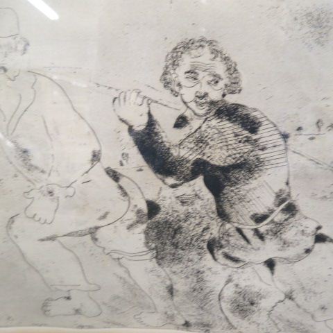 Appraisal: Marc Chagall etching Dead Souls the Haulers circa American Associated