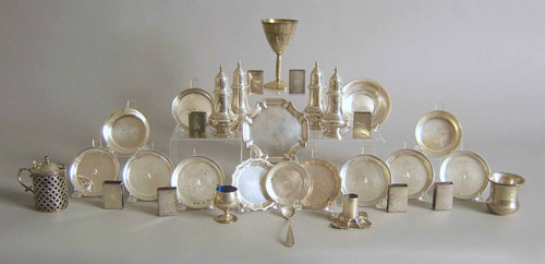 Appraisal: Group of sterling silver tablewares ozt