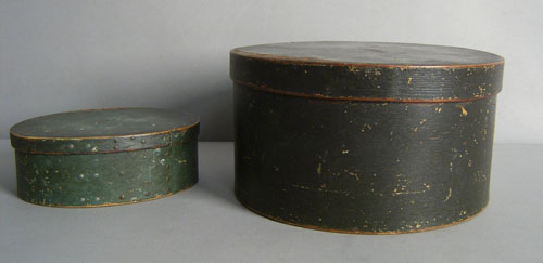 Appraisal: Two painted bentwood boxes th c