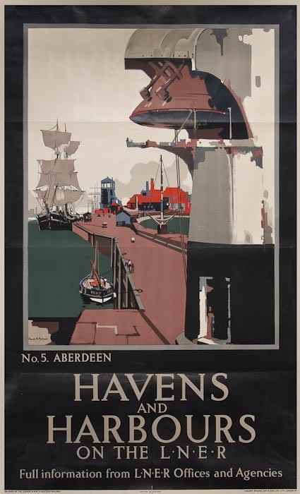 Appraisal: MASON Frank H HAVENS and HARBOURS Aberdeen LNER lithograph in