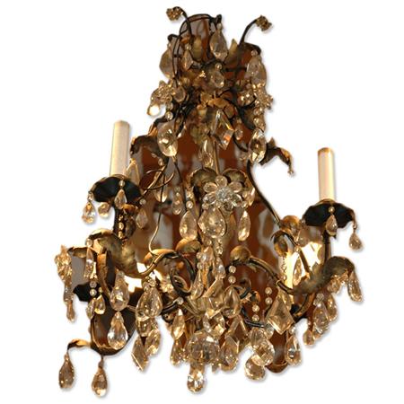 Appraisal: Louis XV Style Gold Painted and Patinated-Metal and Glass Eight-Light