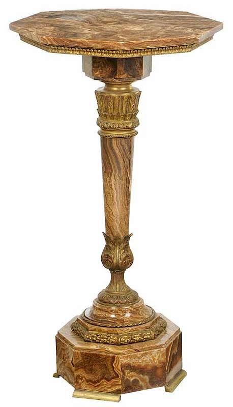 Appraisal: Second Empire Bronze Mounted Onyx Pedestal Table French late th